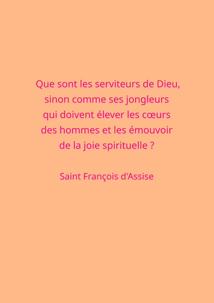 Citation sur les serviteurs de Dieu par Saint François d'Assise sur un fond pastel.